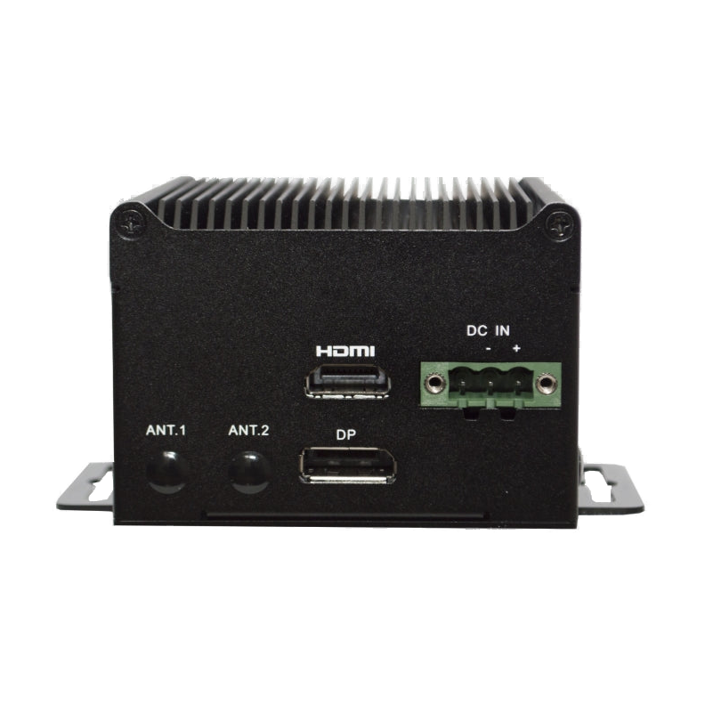 Computador industrial EverFocus eNVP-JON-UB-F3000, vista traseira das ligações