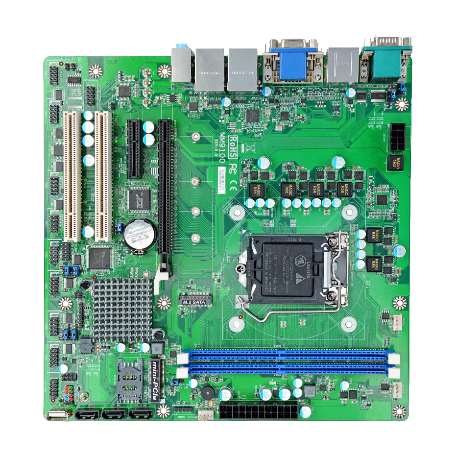 Jetway MM91-00 — placa-mãe, lado dos componentes