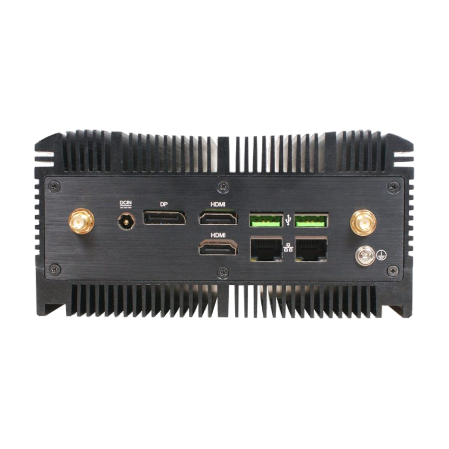 Jetway HBJC330U95V-10210 / HBJC330U95VI-10211 — painel com portas Ethernet, HDMI, DisplayPort e USB