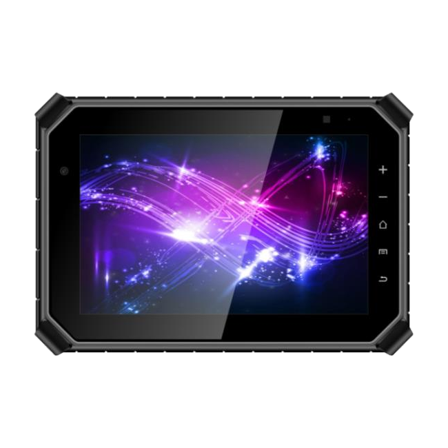 Tablet CTFPND-11, vista frontal com ecrã e proteções de canto