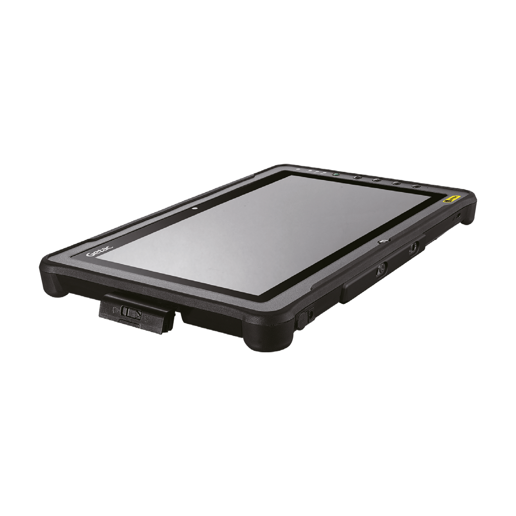 Tablet Getac F110-Ex G5 ATEX — vista frontal em ângulo baixo