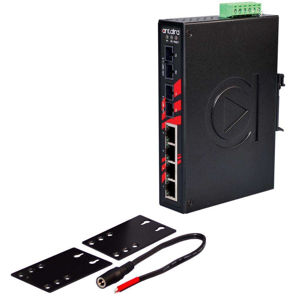 Switch LNX-0602-ST-M-T (4*10/100Tx + 2*100Fx ST, Multi-Mode 2KM - AGL