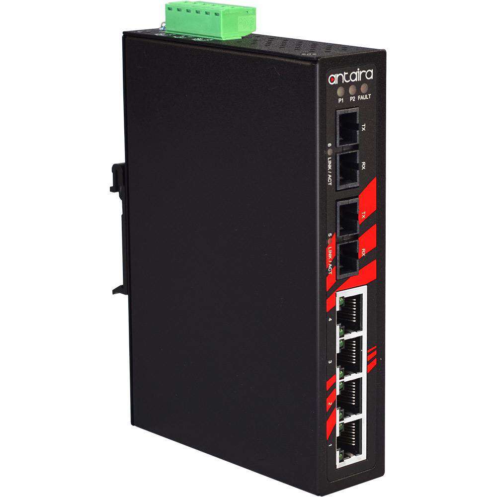 Switch LNX-0602-ST-M-T (4*10/100Tx + 2*100Fx ST, Multi-Mode 2KM - AGL