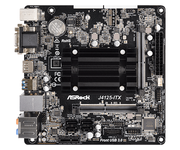 ASRock J4125-ITX (Intel Celeron J4125 up to 2.7Ghz, PCIe, Audio 7.1)