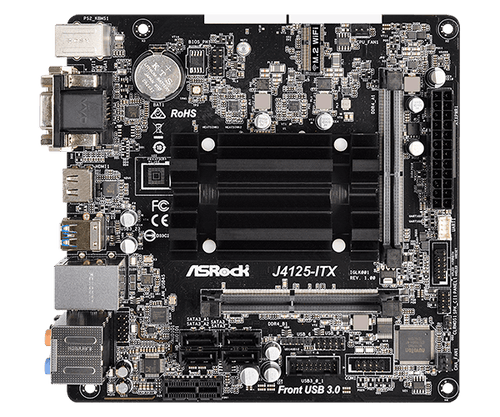 ASRock J4125-ITX (Intel Celeron J4125 até 2.7Ghz, PCIe, Audio 7.1)