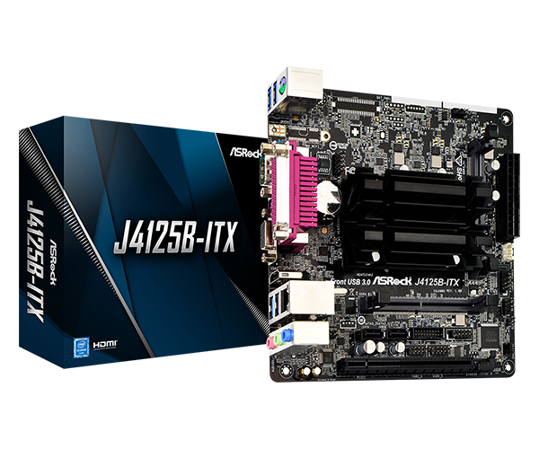 ASRock J4125B-ITX (Intel Celeron J4125 até 2.7Ghz, 1x PCIe x16)