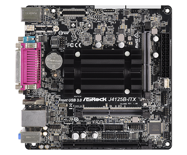ASRock J4125B-ITX (Intel Celeron J4125 até 2.7Ghz, 1x PCIe x16)