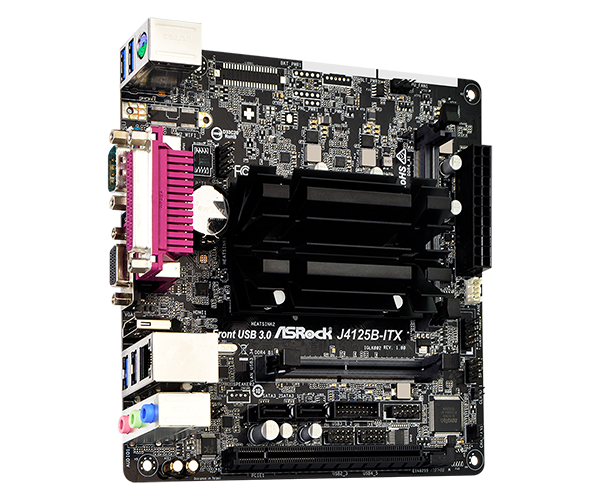 ASRock J4125B-ITX (Intel Celeron J4125 até 2.7Ghz, 1x PCIe x16)