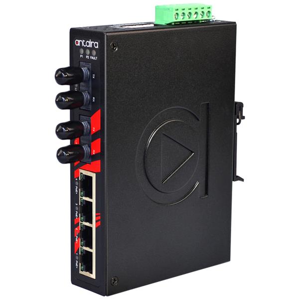 Switch PoE+ LNP-0602-ST-M (4*10/100Tx + 2*100Fx ST MM 2Km) - AGL