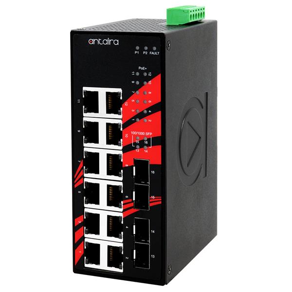 Switch PoE+ LNP-1604G-SFP-T (12*10/100/1000Tx + 4*100/1000SFP) - AGL