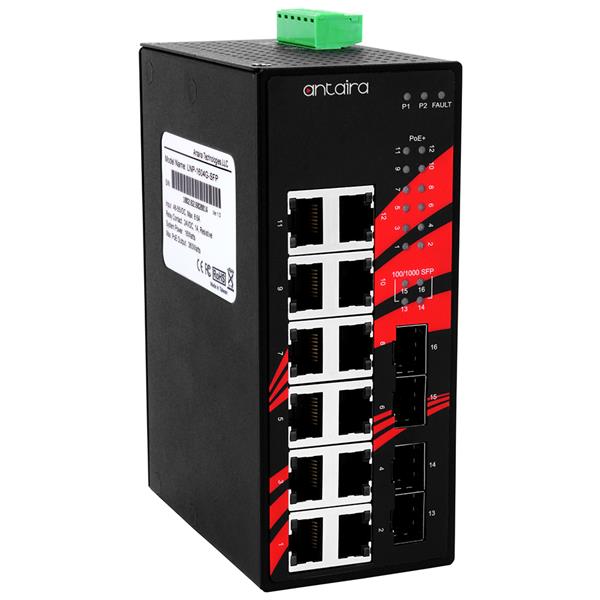 Switch PoE+ LNP-1604G-SFP (12*10/100/1000Tx + 4*100/1000 SFP) - AGL