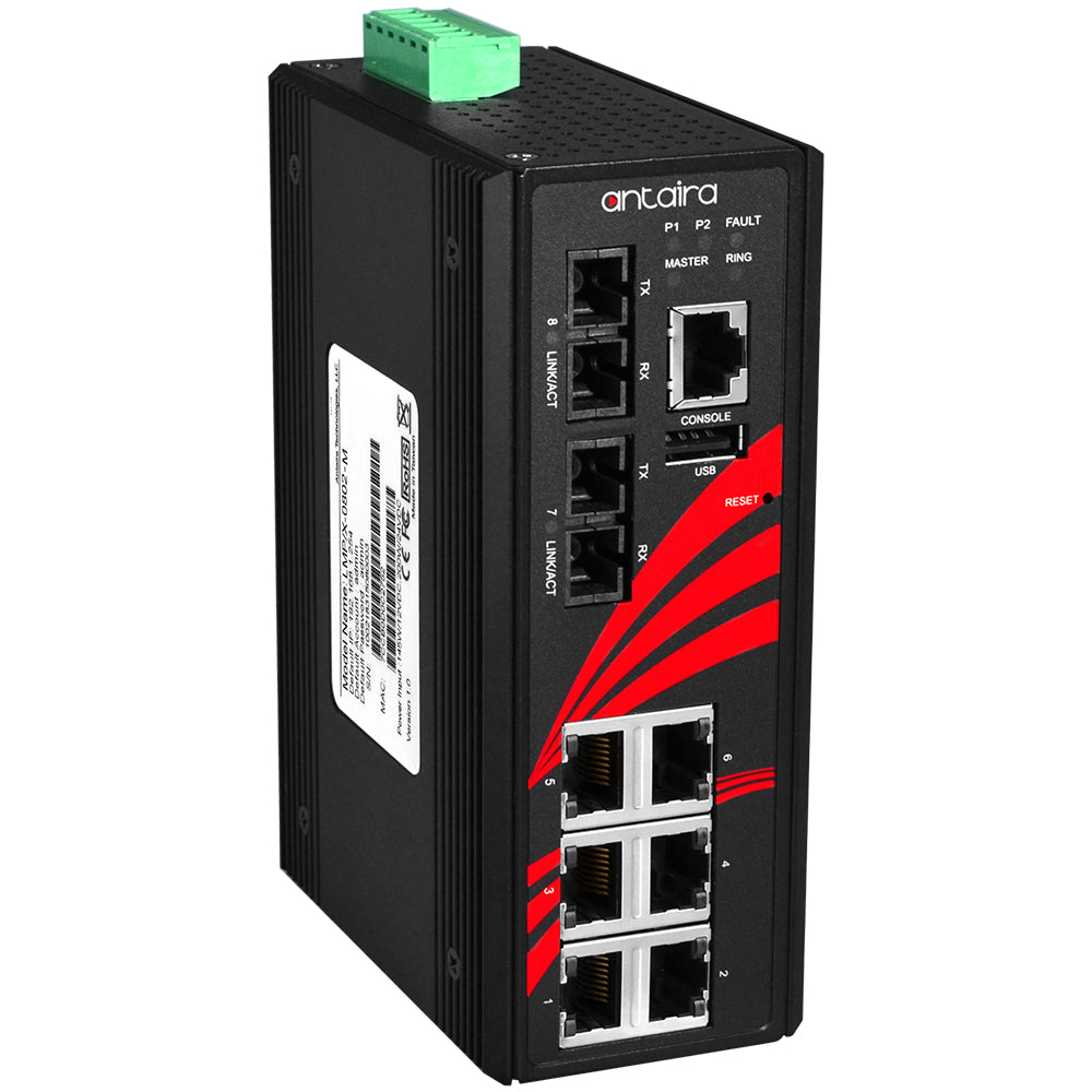Switch LMX-0802-M (6*10/100Tx + 2*100Fx, MM 2Km)