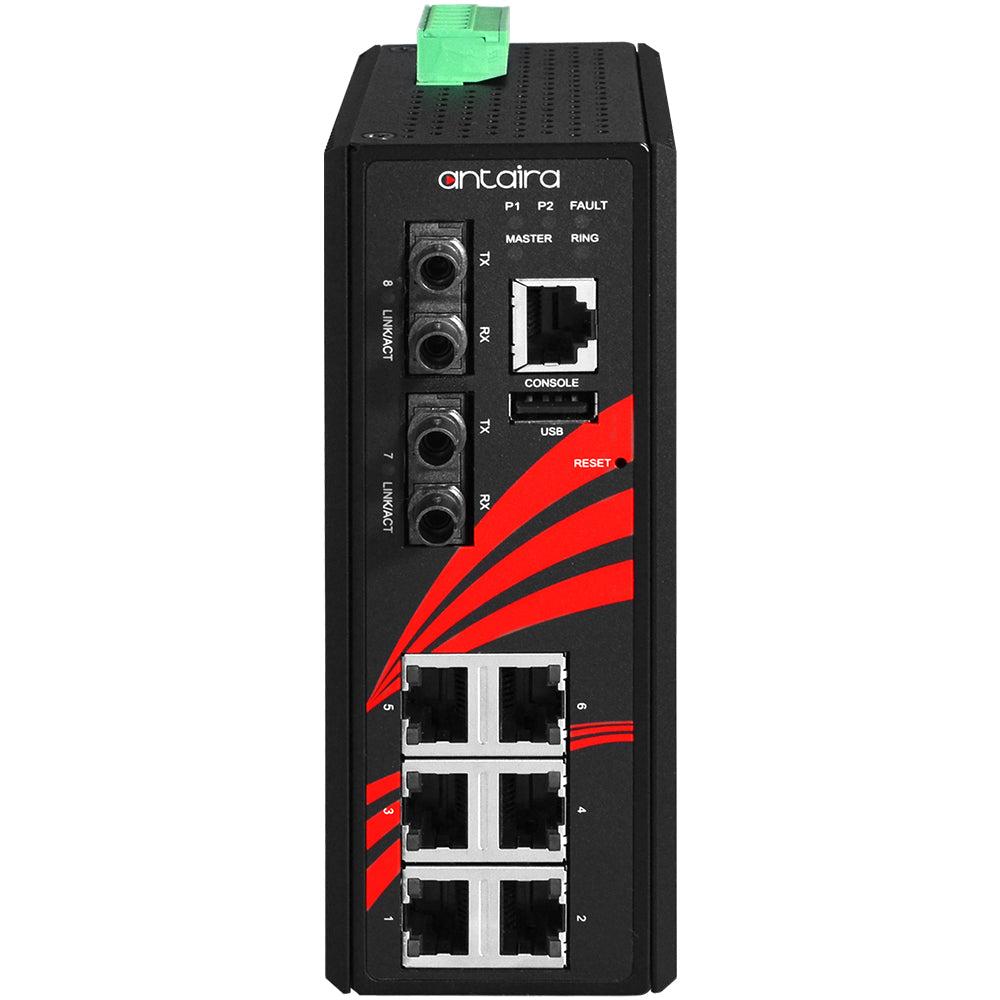 Switch LMX-0802-ST-M (6*10/100Tx + 2*100Fx ST, MM 2Km)