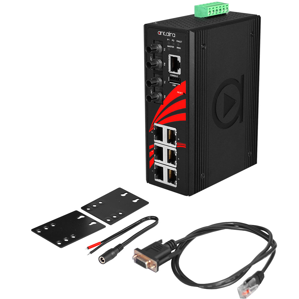 Switch LMX-0802-ST-M (6*10/100Tx + 2*100Fx ST, MM 2Km)